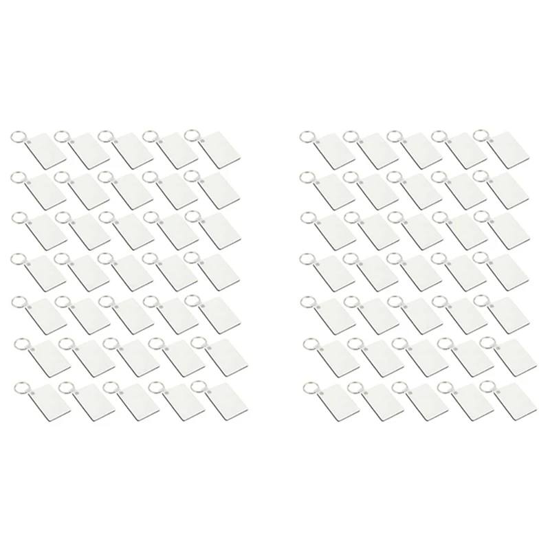 70PCS Retângulo em Branco Chaveiro Chaveiro Impressão Chaveiros Mulheres Homens DIY Sublimação chaveiros, Acessórios