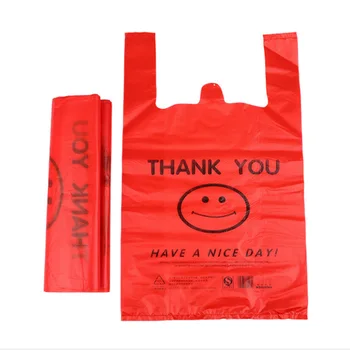 500pcs saco de plástico colete de saco de compras de supermercado, saco de Vegetais saco da embalagem do saco de plástico preto, vermelho saco plástico saco de embalagem  5