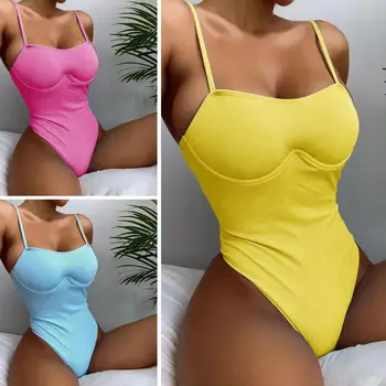  Biquini moda praia Super Macio e Resistente ao Desgaste Poliéster Mulheres Sexy, Casual de Um Maiô para Senhora   5