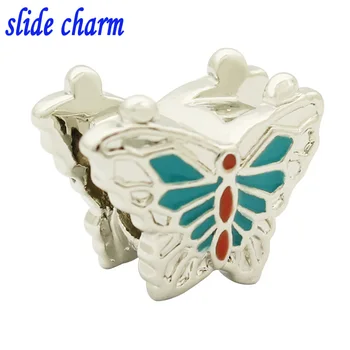 apresentação de charme frete Grátis presente do Dia dos Namorados para crianças e bela borboleta charme esferas de ajuste de Pandora bracelets  10