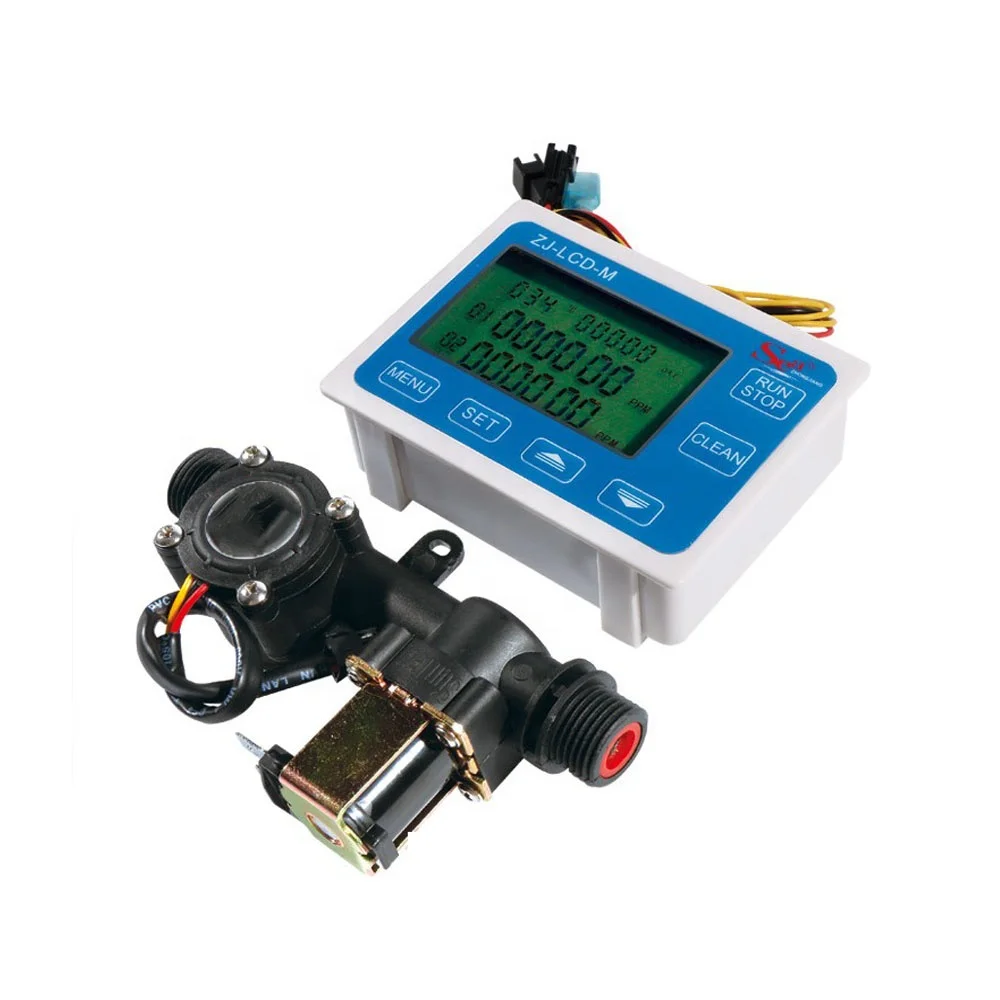 4 ramo de fluxo quantitativo controlador digital display de medidor de vazão de controlador de fluxo de líquido do controlador de fluxo
