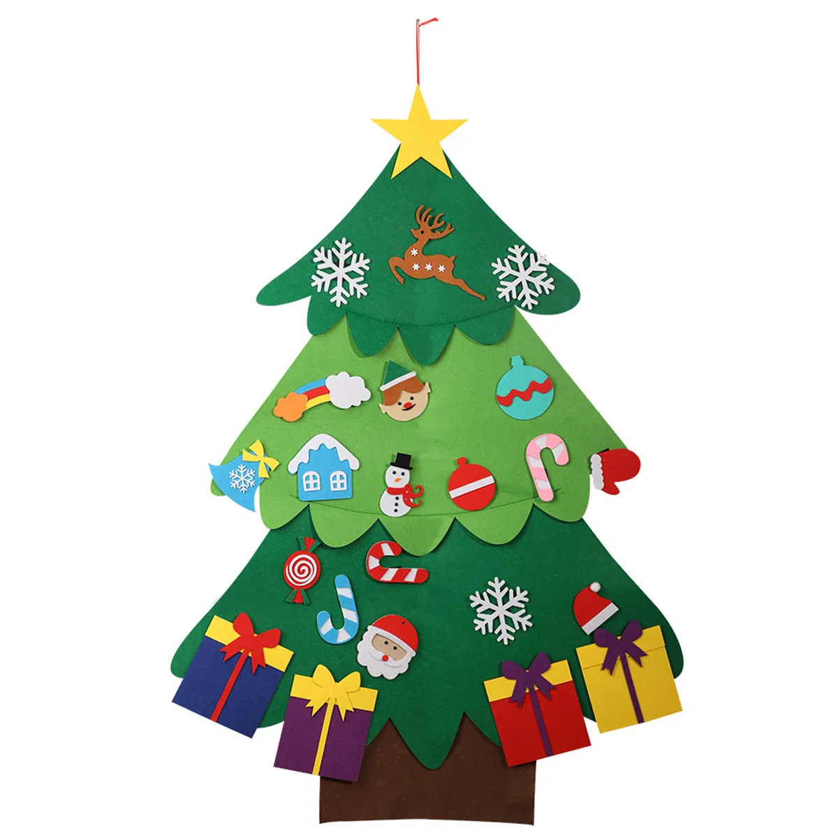 DIY Senti Árvore de Natal com 28pcs Enfeites de Parede Decoração com Suspensão de Corda para Crianças, Presentes de Natal em Casa da Porta da Decoração