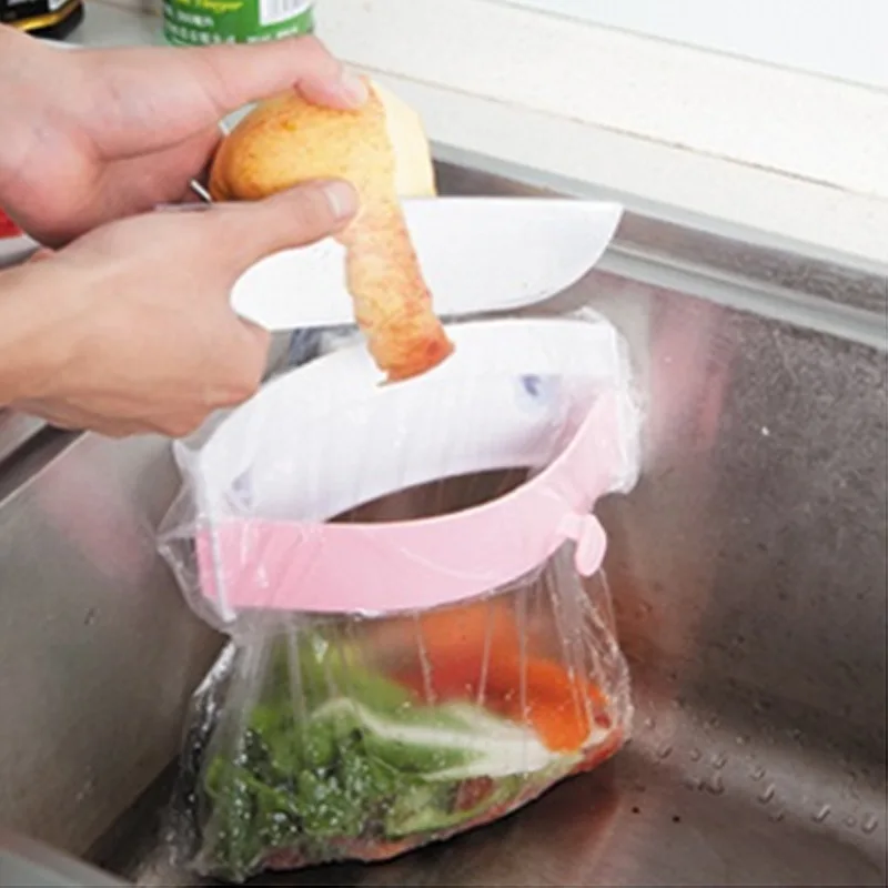Fortes três otário pia da cozinha saco de lixo titular, clip-on desodorante criativo saco de lixo rack