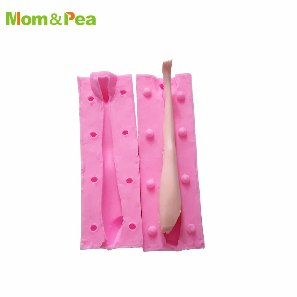 Mom&Pea MPA0774 Perna em Forma de Molde de Silicone, a Decoração do Bolo Fondant de Bolo 3D Molde de qualidade Alimentar