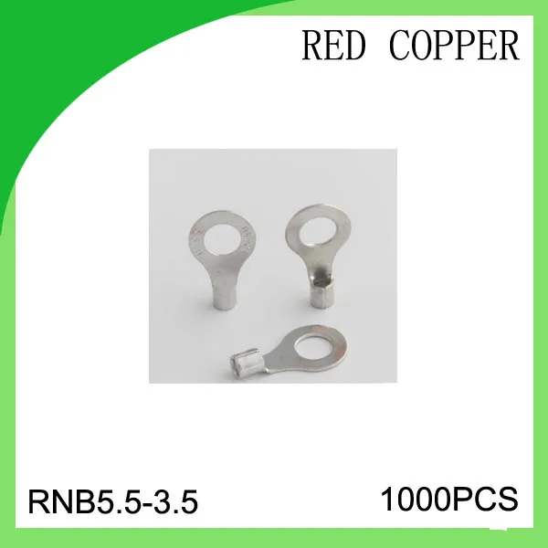 vermelho de cobre 1000 PCS RNB5.5-3.5 a frio, pressão, conector de terminais terminal de cabo de alta qualidade