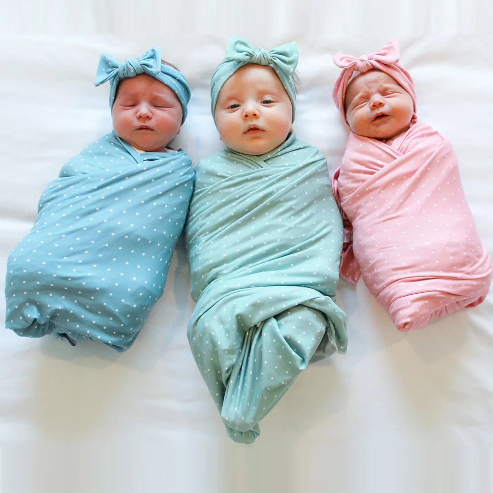 2pcs/set 0-6 Meses Sleepsack Bebê Swaddle Cobertor Envoltório Hairband Conjunto Infantil Ajustável Recém-nascido Saco de Dormir, Cobertores de Musselina