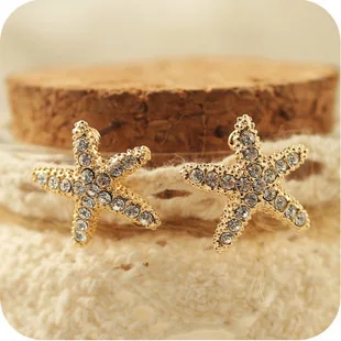 Brilhante estrela de oito Pontas, estrela-do-mar ear clip sem brincos perfurados,clipe de cristal no brincos brincos