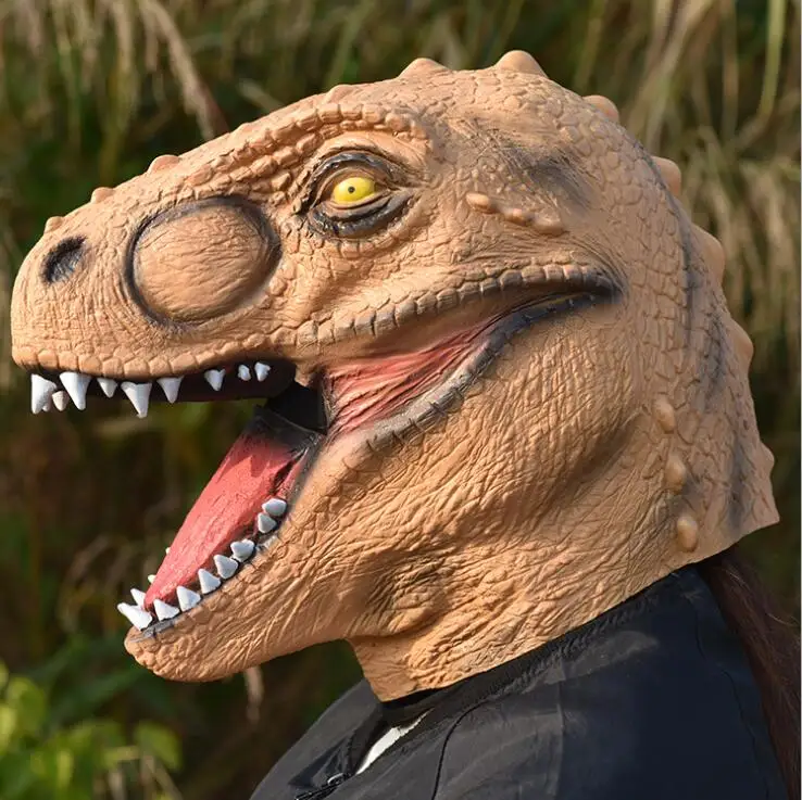 dino máscara velociraptor Movimento da Mandíbula do Dinossauro Decoração Máscara Para a Festa de Halloween Cosplay Máscara de Decoração