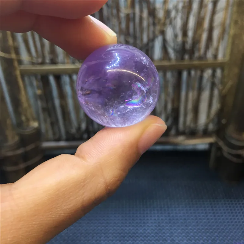 1pcs de energia de pedra, pedras naturais e minerais do arco-íris ametista pequena bola de reiki de cura cristais esfera como o bolso sorte de cristal