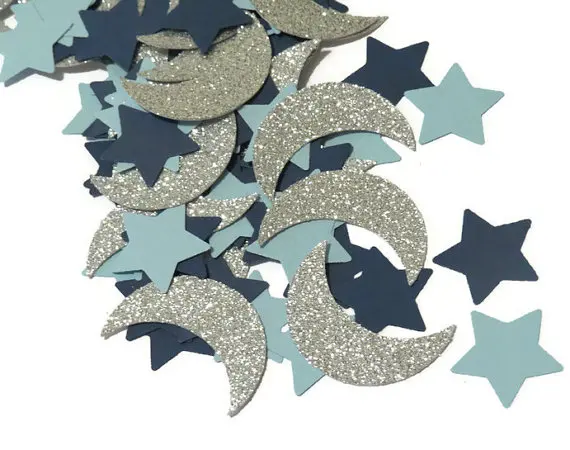 luas e estrelas brilham Confettis Tabela de Dispersão oceano praia de casamento bebê chuveiro nupcial festa de despedida de solteira de favores