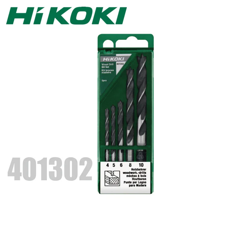 HiKOKI broca helicoidal definido para o woodworking de perfuração (5PCS) 401302