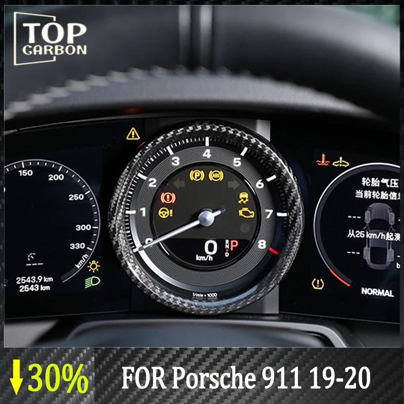 De Fibra De Carbono De Alta Qualidade Do Carro Do Centro De Controle De Painel Decorativo Patch Preto Vermelho Carro De Exibição Para O Porsche 911 2019-2022 Interior