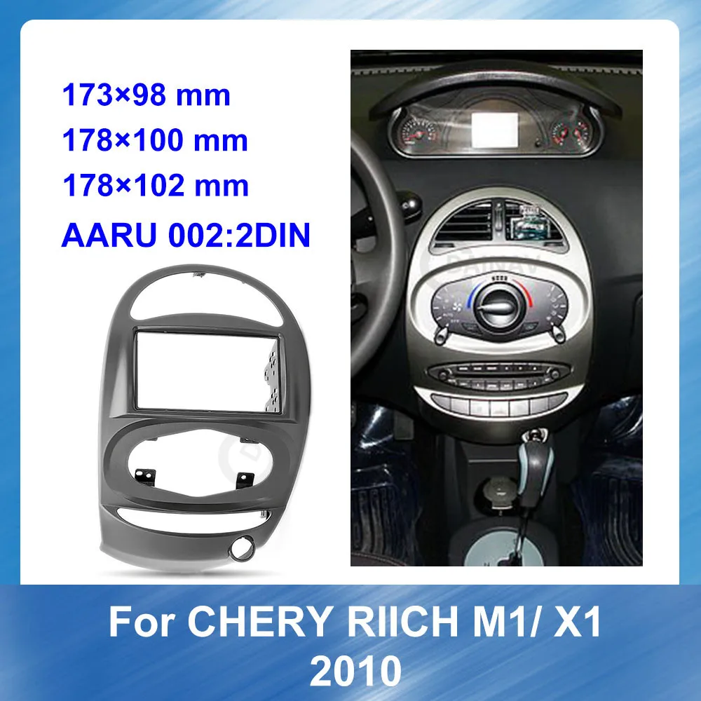 Carro Auto DVD Player quadro Para CHERY RIICH M1/ 2010 X1 Carro traço kit de montagem de placa de guarnição facia painel moldura painel 2 din