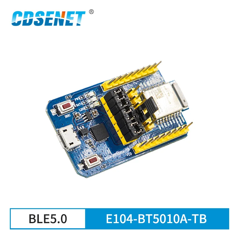 CDSENET 2.4 GHz nRF52810 BLE 5.0 USB Placa de Teste dente-Azul Módulo de Transmissão Transparente E104-BT5010A-TB mac binding