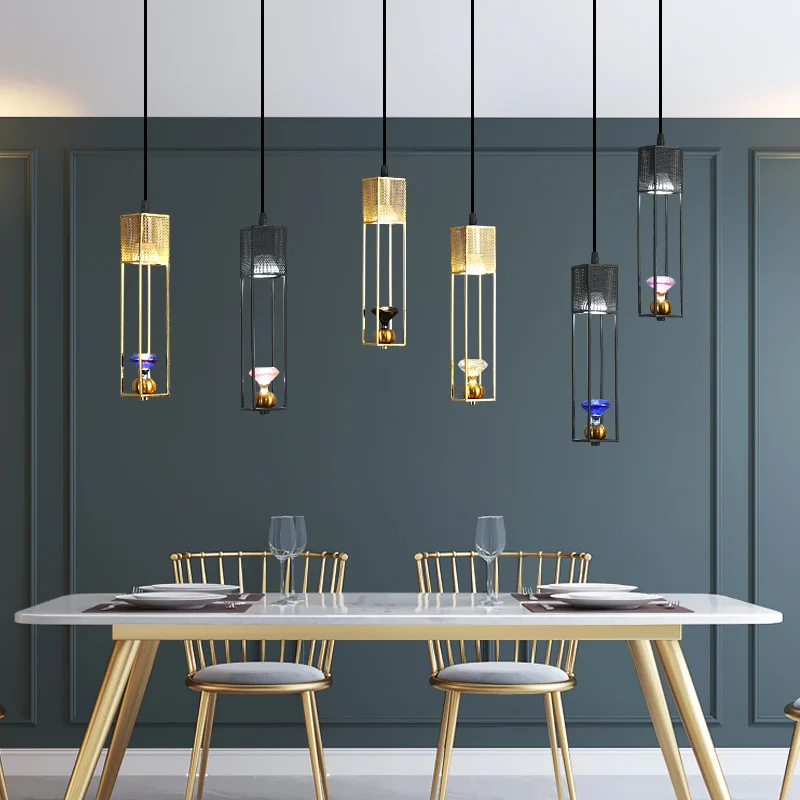 Nordic restaurante de três cabeças bar, mesa de jantar lâmpada personalidade criativa quarto lâmpada moderna minimalista lâmpada