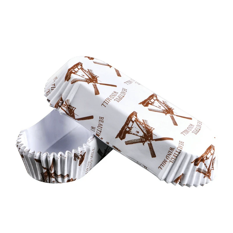 200PCS Cupcake Wrappers Resistente ao Calor em Forma de Barco Filme do animal de ESTIMAÇÃO de Pão de Papel da Bandeja de Copos