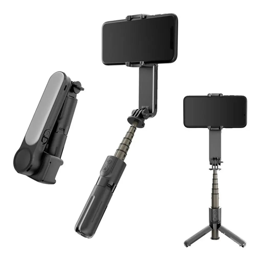 Cardan Estabilizador Com Bluetooth Compatível A Luz De Preenchimento Telescópica Selfie Vara Multi-Função De Gravação De Vídeo Tripé Para O Telefone