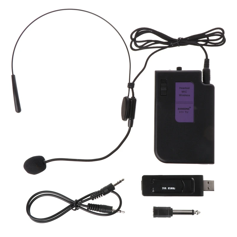 Microfone sem fio de 3,5 mm 6.35 mm Receptor USB para Conferência Etapa de Ensino