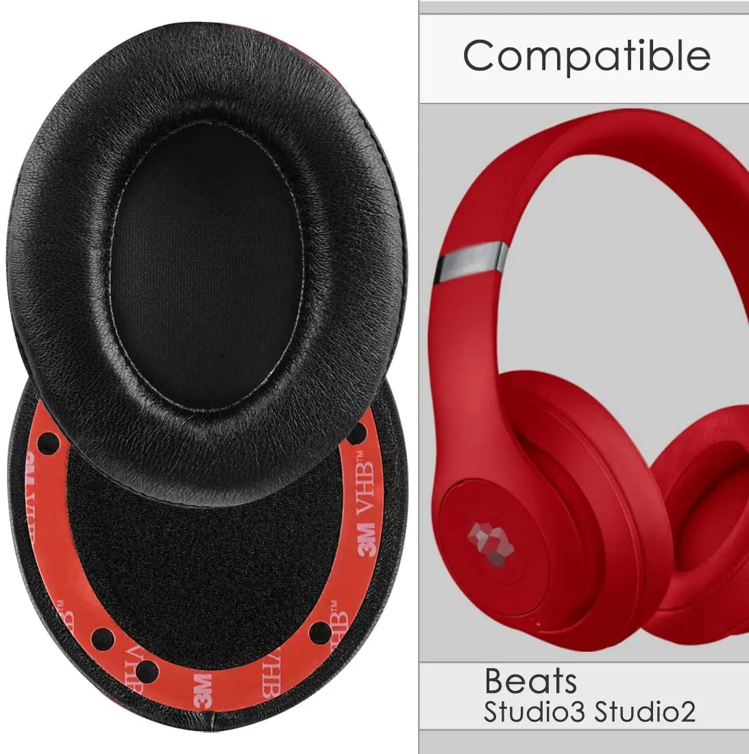 Linkidea Earpads Reposição Compatível com B Studio 3, Studio 2 (2ª Geração Bluetooth) Fones de ouvido, Almofadas de Ouvido