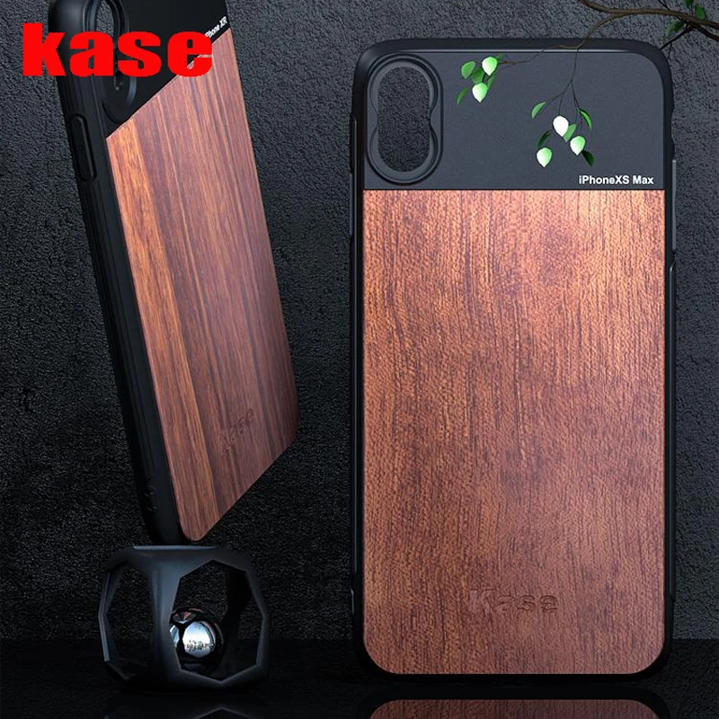 Kase Telefone Móvel de Madeira do Caso Para o iPhone (Apoio À Instalação de Auxiliar de Lentes)
