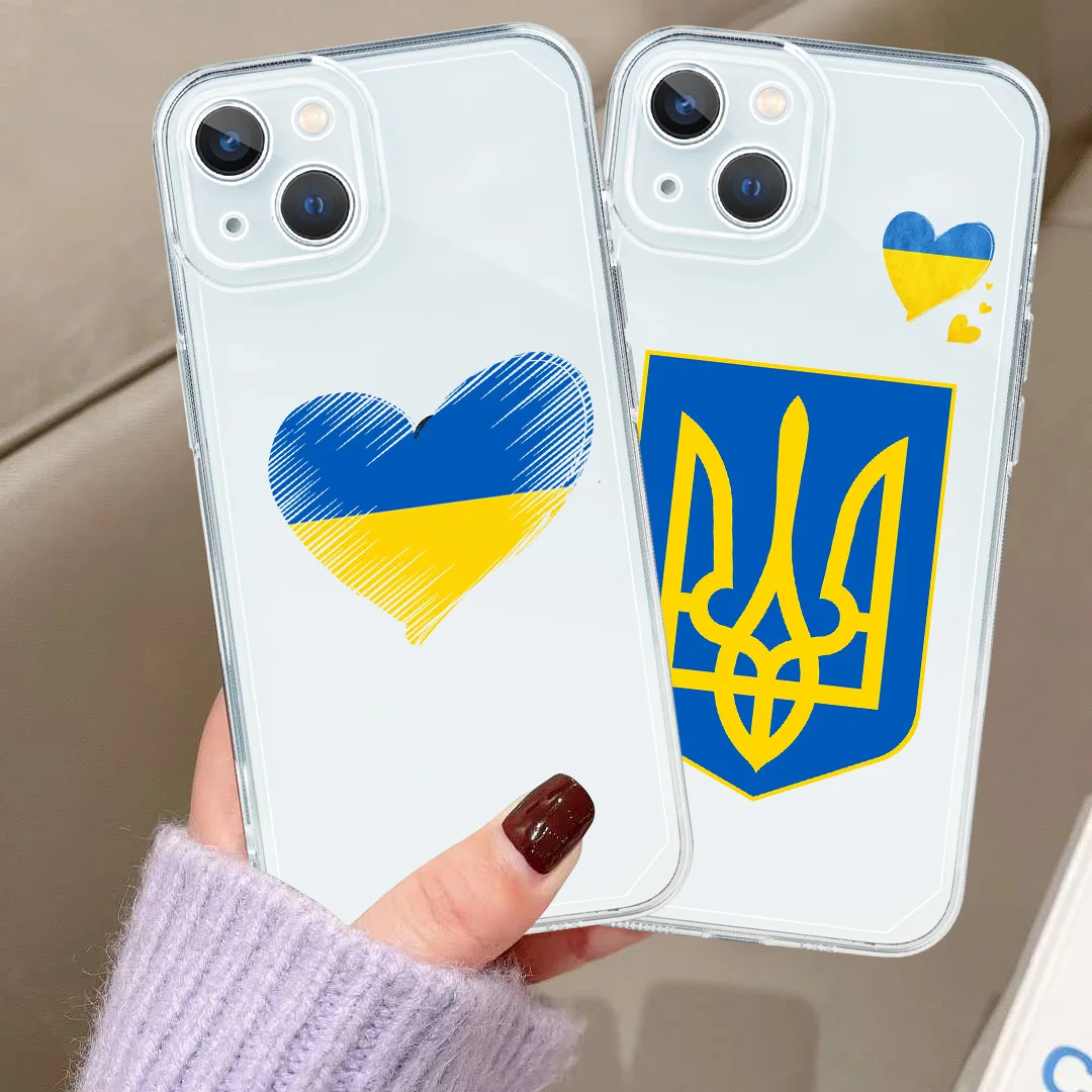 Ucrânia Estilo Amarelo Azul Claro Caso de Telefone para o iPhone 13 12 11 Pro Max Mini X XR XS 7 8 Plus SE22 Silicone Macio da Tampa Traseira Shell