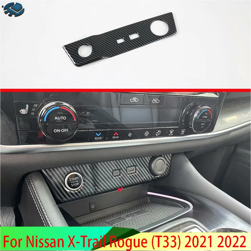 Para Nissan X-Trail Desonestos (T33) 2021 2022 Acessórios do Carro de Fibra de Carbono Estilo de isqueiro do painel de decoração