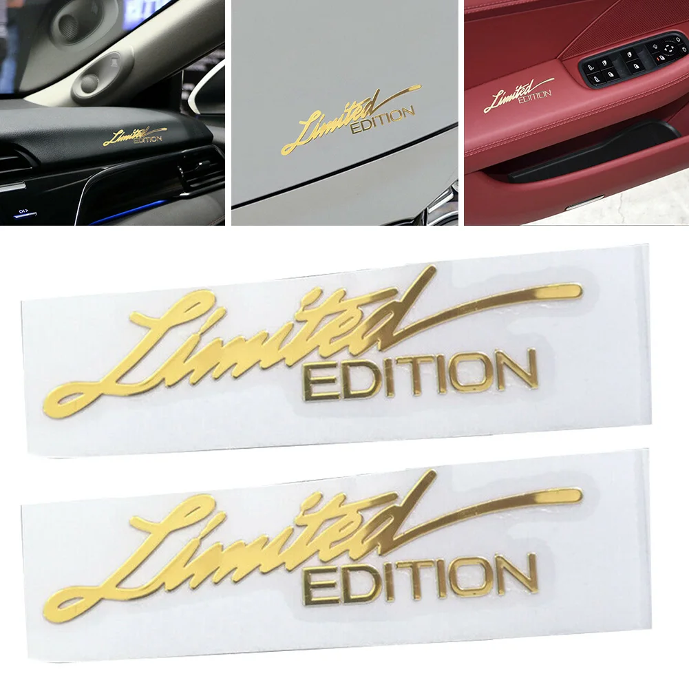 2pcs Universal Carro Adesivos 3D Gold Limited Edition Emblema Emblema de Metal Adesivo Decalque do Interior do Carro Acessórios de Decoração