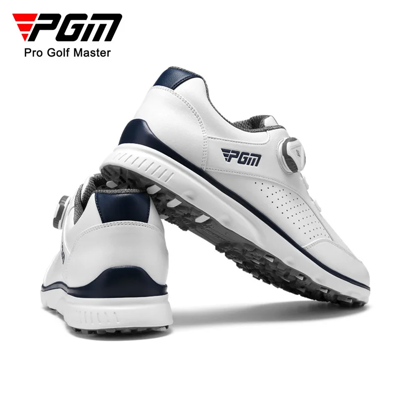 PGM sapatos de golfe de homens botão cadarços fundo macio de esportes anti-derrapante pregos respirável