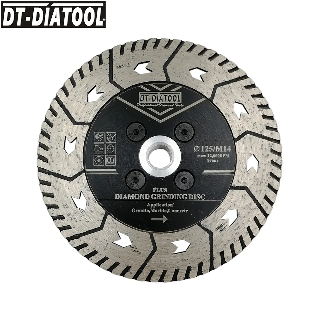 DT-DIATOOL 1pc 5inch/125mm de Diamante, Disco de Corte Grindng Lâminas de Serra com Rosca M14 para Moagem de Granito, Mármore, Concreto roda