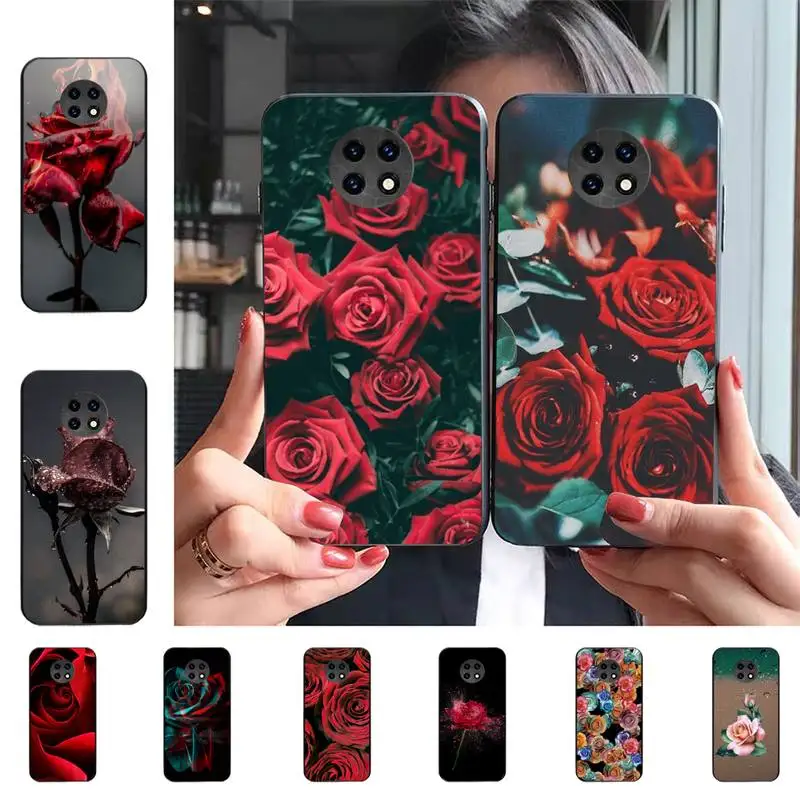 Vermelho brilhante, Rosa Flores Telefone Case para Samsung A51 A30s A52 A71 A12 para o Huawei Honor 10i para OPPO vivo Y11 tampa