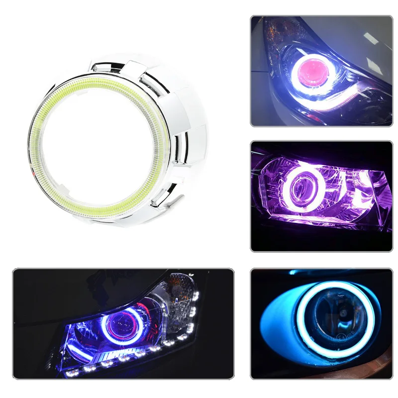 LED Super Brilhantes Olhos de Anjo Farol de Luz da Noite de 60mm, 70mm 80mm 90mm 100mm Carro Moto DRL Luz da Lâmpada do Bulbo