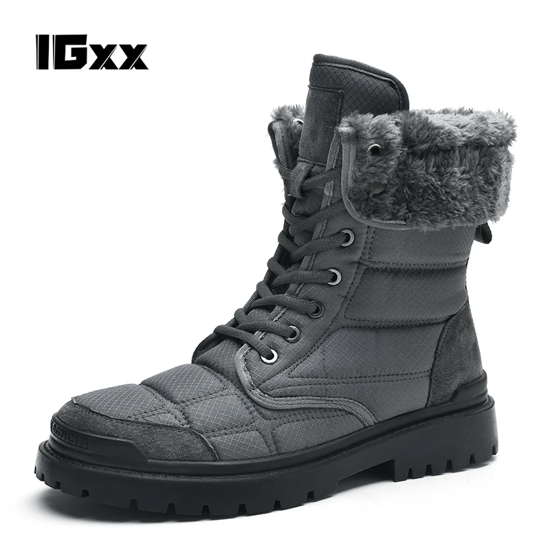 IGxx de Inverno, Alpinismo Homens Botas de neve Quente de alta-top Botas de Trabalho de Homens Calçado Impermeável Botas de Neve Tamanho Plus 6~13 botas