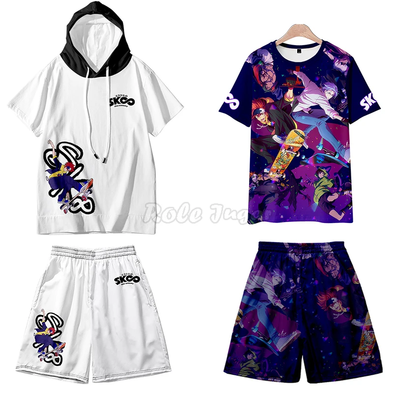 SK8 Infinidade de Cosplay Reki Kyan Capuz de Moletom Camiseta de Anime SK Oito MIYA Uniforme Cosplay Traje Impresso Casual com Capuz