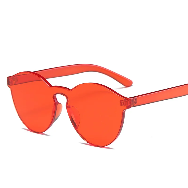 UV400 Óculos de Um Pedaço de Lente Gato Homens Exterior 2018 Mulheres Óculos de sol de Marca de Luxo de Design Olhos Óculos de Sol Candy Color Barato, Moda