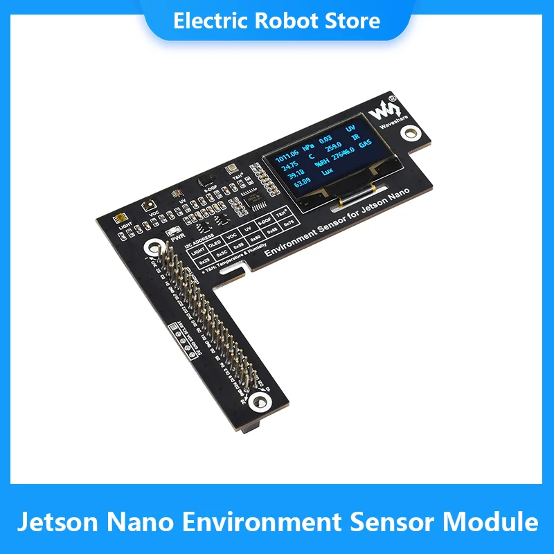 Waveshare Ambiente Módulo Sensor Projetado Para Jetson Nano, I2C Bus, Com 1,3 polegadas OLED