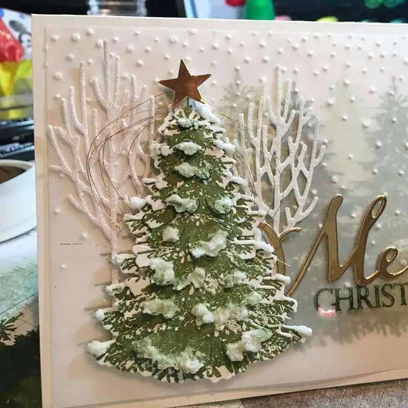 DIY molde de corte de Árvore de Natal Estêncil de Natal de Corte de Metal Morre Scrapbook Cartão de Artesanato Decoração