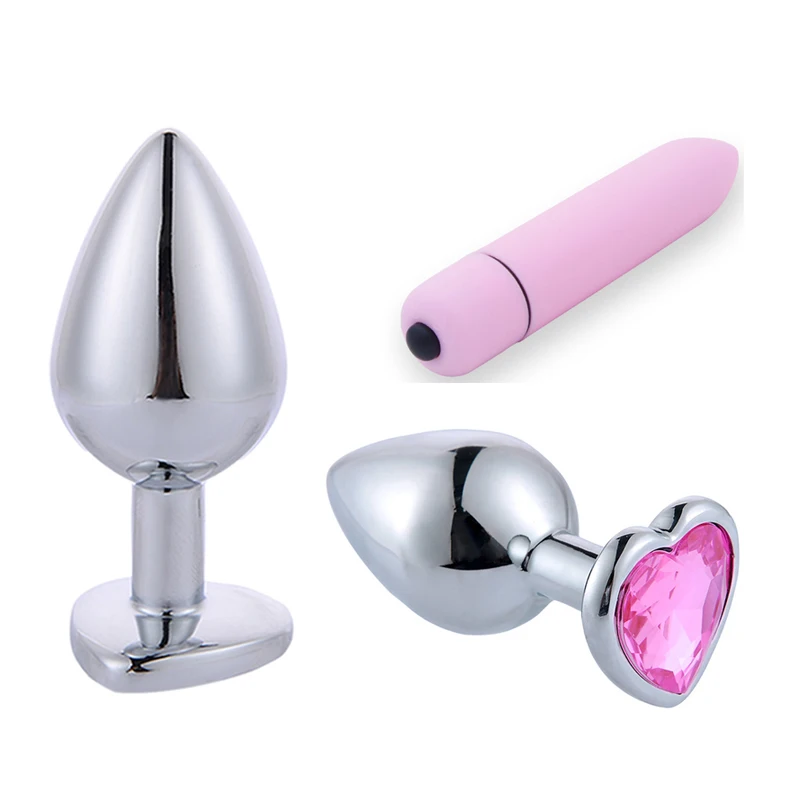 2/3/4pcs de Aço Inoxidável Vibrador Plug Anal Vibradores Ponto G Clítoris Estimulação Vibrador Plug anal Brinquedos Sexuais Para os Homens Massageador de Próstata