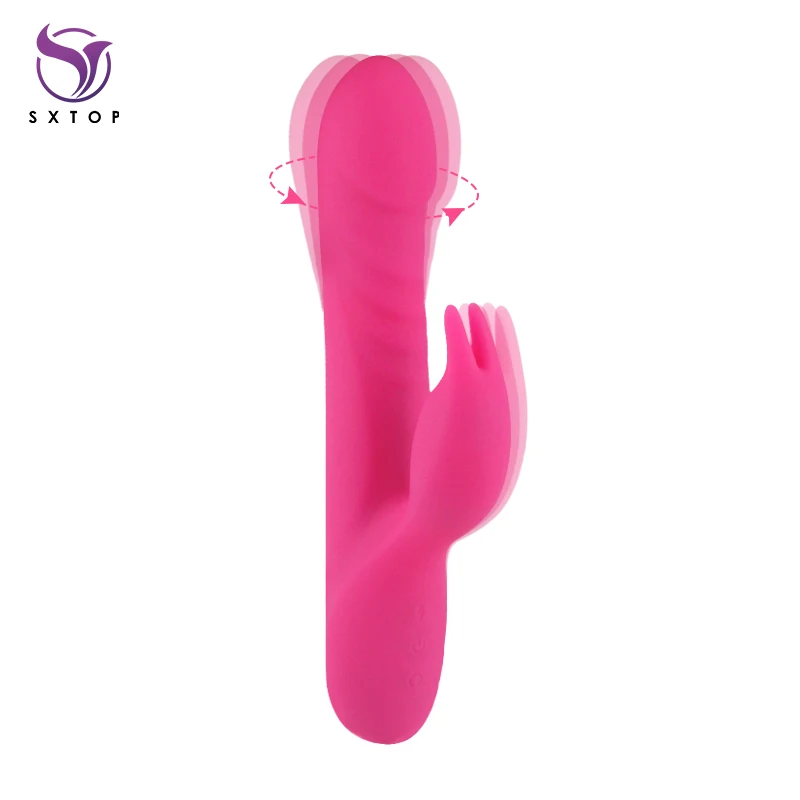 Bonito Balanço de Vibração Rabbit G-spot Realista Rotação Vibrador Forma Recarregável Vibrator18 Brinquedos Sexuais Para as Mulheres