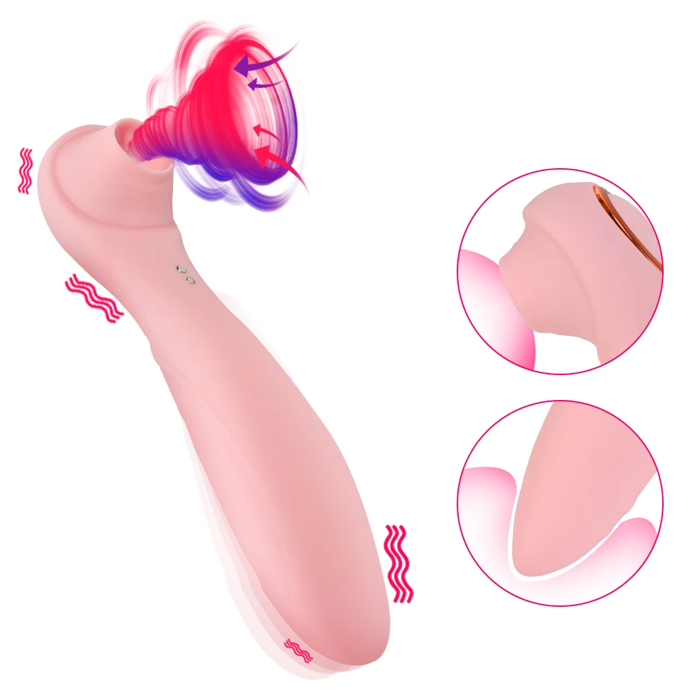Chupando Vibrador de Dupla Cabeça de Vibração Vibrador Sex Shop Mamilo Clítoris Otário Brinquedos Sexuais para as Mulheres, G-Spot Vagina Estimulação
