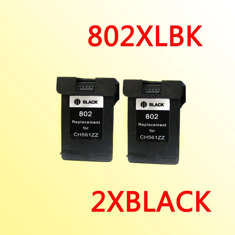 2pcs 802xl preto cartucho de tinta compatível com 802 compatíveis com 802 Deskjet1050/2050/1000 impressora