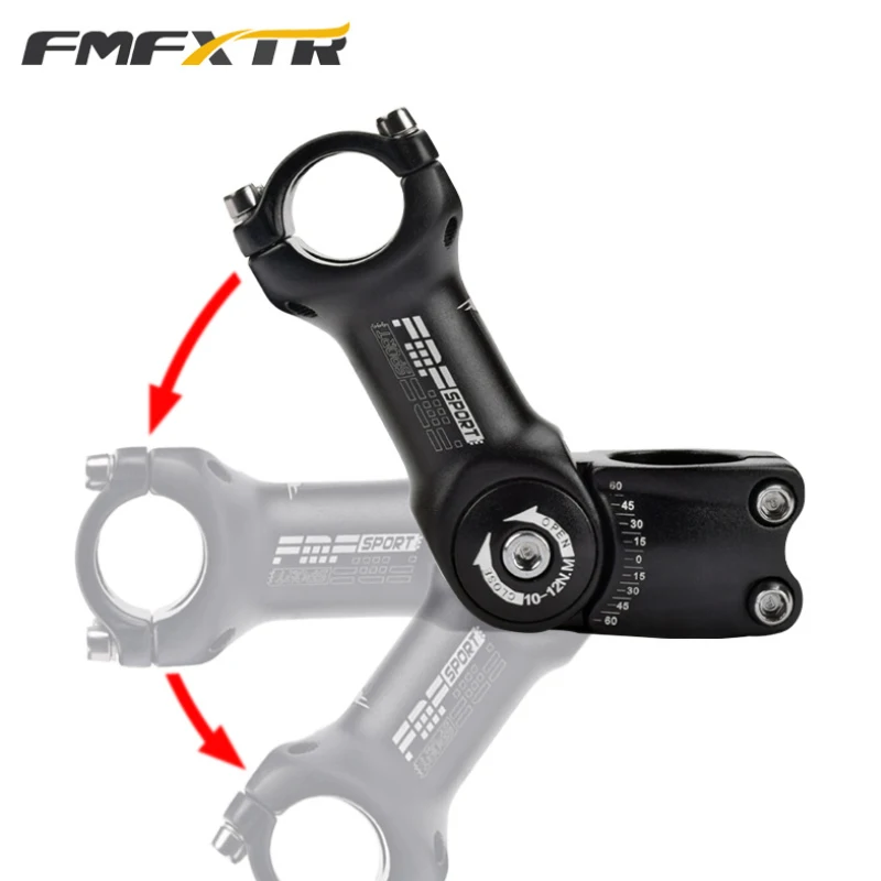 FMFXTR Bicicleta 60 Graus Adjuctable Tronco 90/100/110/120mm de Bicicleta Guiador 25.4/31,8 mm de XC, BMX MTB Hastes de Ciclismo Parte
