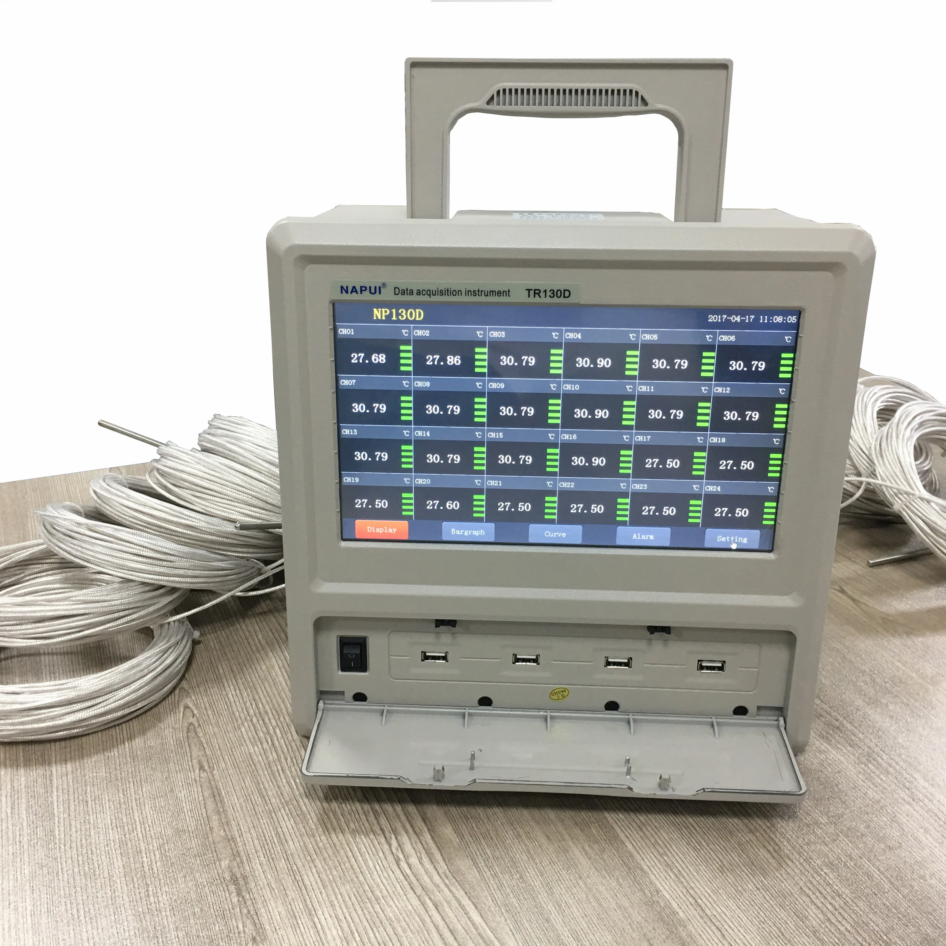 multi-canal de Medição e Instrumentos de Análise de 10 polegadas tela Gravador de Temperatura