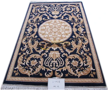 chinês lã do tapete sala, tapete Hmade francês Chique Marrom Elegante Circular Decoração Tapete grande grossos tapetes  5