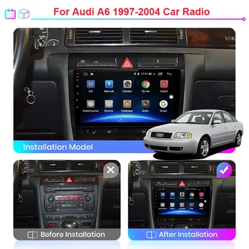 9 Polegadas GPS de Navegação auto-Rádio Leitor Android para Audi A6 1997-2004 som do Carro Chefe da Unidade de Câmera de visão Traseira, USB Wifi 4G  5
