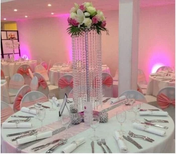 12 PCS 110 cm de altura, o ouro, a prata stand de flores de casamento centros de mesa de cristal centros de mesa para casamento decoração de mesa de pilares  5