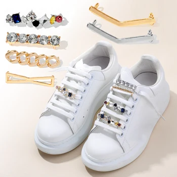 1PC Diamante Cadarços Decoração de Luxo Strass Brilhante Fivela Acessórios Sapatos de Plástico Sapato Encantos de Design Para Sapatilha  5