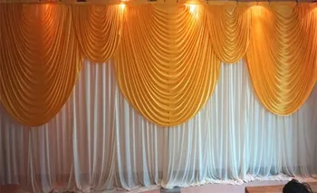 6 m/20 pés (w) x 3 m/10 pés (h) de Casamento Branco pano de fundo cortina com guirlandas de ouro de casamento adereços de casamento de fundo vei  5