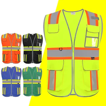 Segurança Colete para Homens de Alta Visibilidade Colete Amarelo Colete para Carro Vestuário Reflector Industrial Colete de Segurança de Trabalho  10