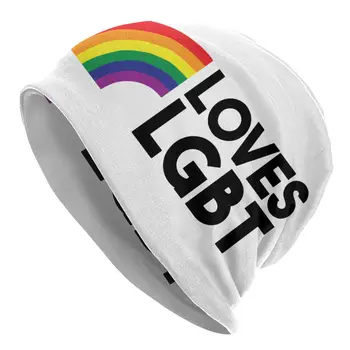 AMA LGBT Skullies Beanies Orgulho Bissexual, Lésbica, Gay, arco-íris Harajuku Chapéu de Esqui legais Cap Primavera Quente Dual-use Gorro de Malha Chapéu  5