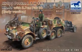 Bronco CB35133 1/35 Krupp Protze Kfz.69 w/3.7 cm Pak 36(primeira Versão)  0